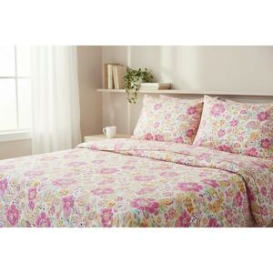 Pottery Barn Queen Linden Paisley Duvet Set Pink/Yellow Retired